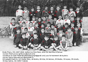 SIDI BEL ABBES ECOLE THIERS GARCONS 1947 CE1 MME PELAT